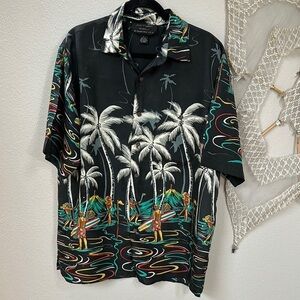 Vintage Silk Hawaiian Button Down Shirt